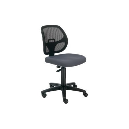Interion    Mesh Office Chair With Mid Back, Fabric, Gray
